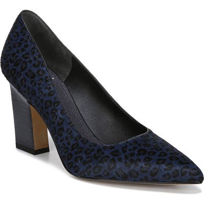 Sarto By Franco Sarto Sasha Pointy Toe Genuine Calf Hair Pump, Blue