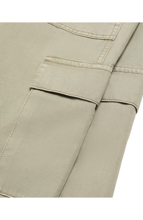 Shop Mango Straight Leg Cargo Jeans In Khaki Green