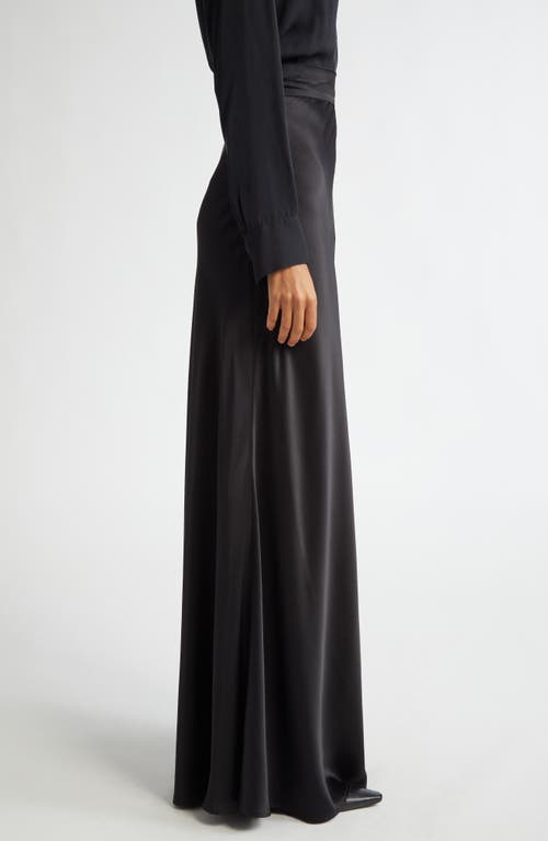 L'agence Ryker Waistband Silk Skirt In Black In Black