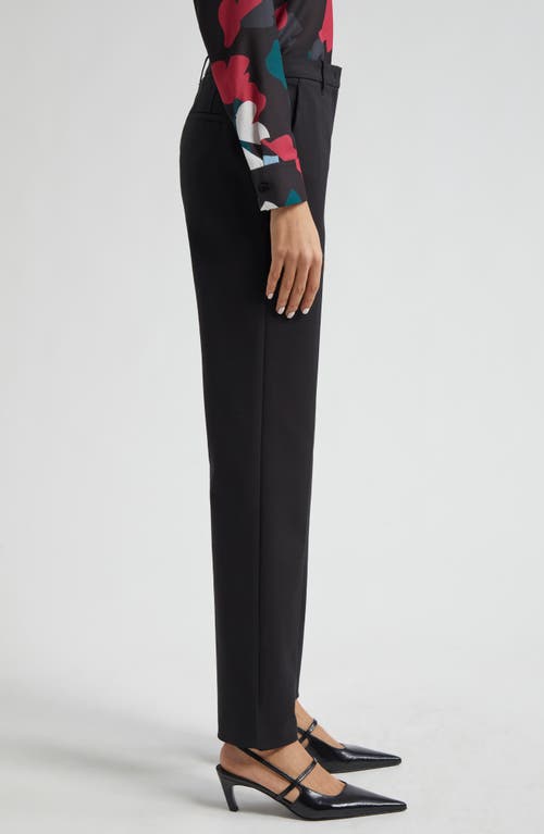 Emporio Armani Cotton Couture Straight Leg Pants In Solid Black