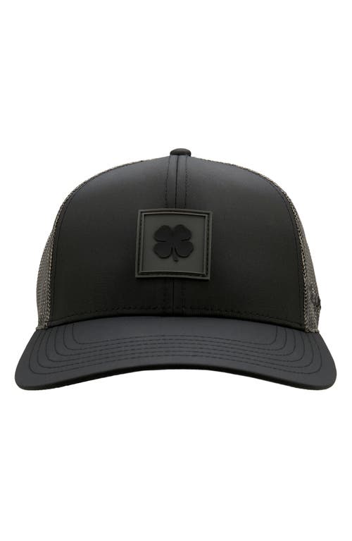 Shop Black Clover Luck Square Patch Snapback Trucker Hat In Black/char