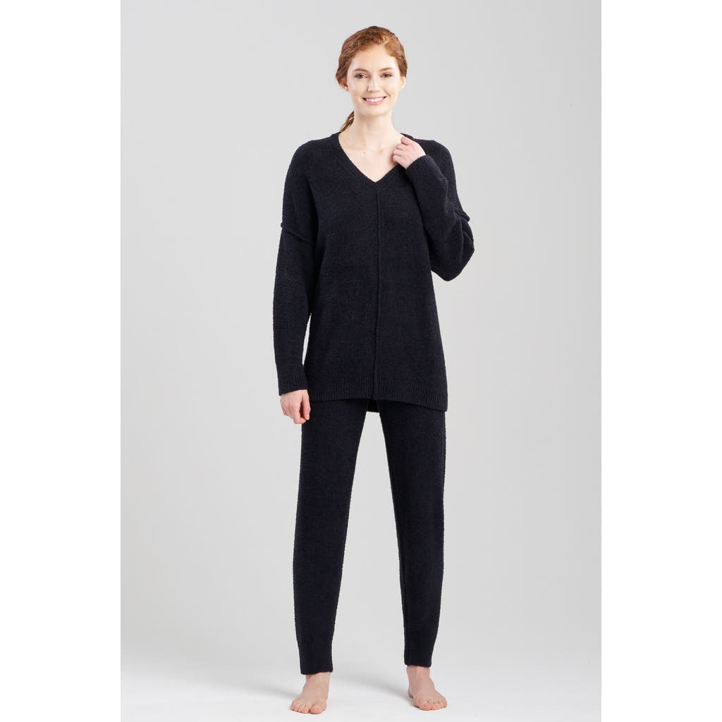 Natori Luna Mellow V-neck Top In Black