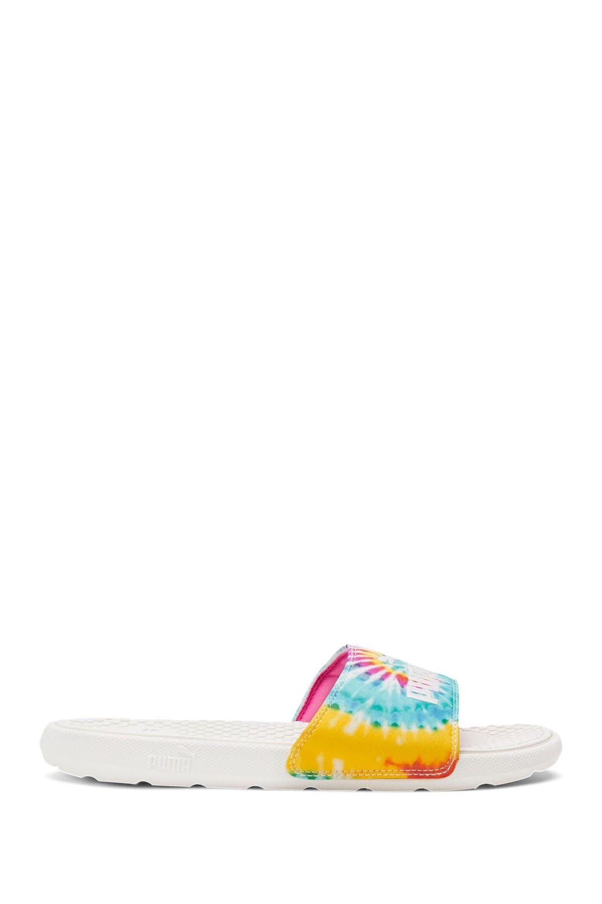 puma cool cat slides tie dye