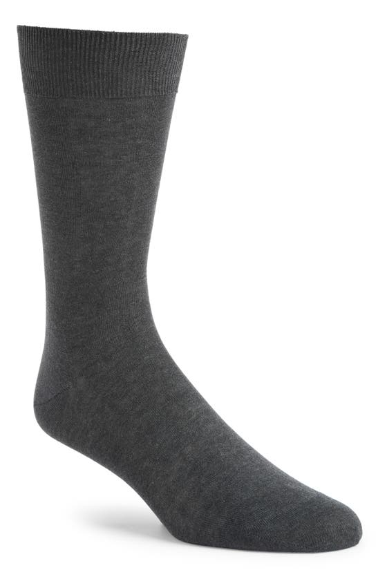 Shop Canali Solid Cotton Dress Socks In Dk Grey