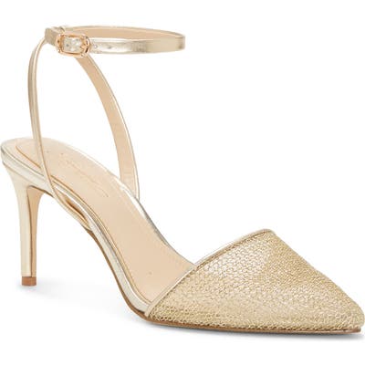 Imagine Vince Camuto Maive Mesh Pointy Toe Pump, Metallic