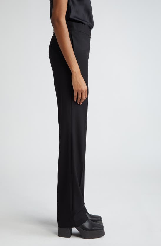 Shop Stella Mccartney Straight Leg Wool Trousers In Black