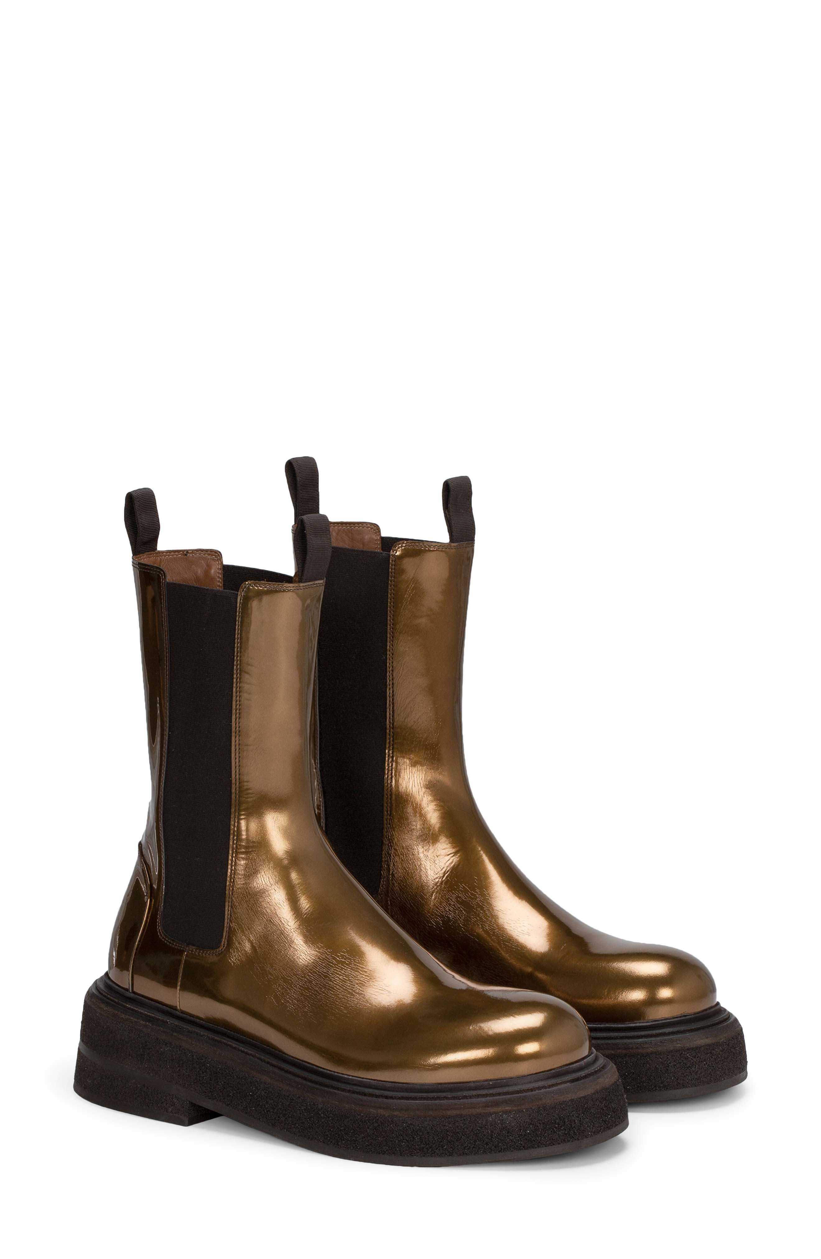 metallic designer boots