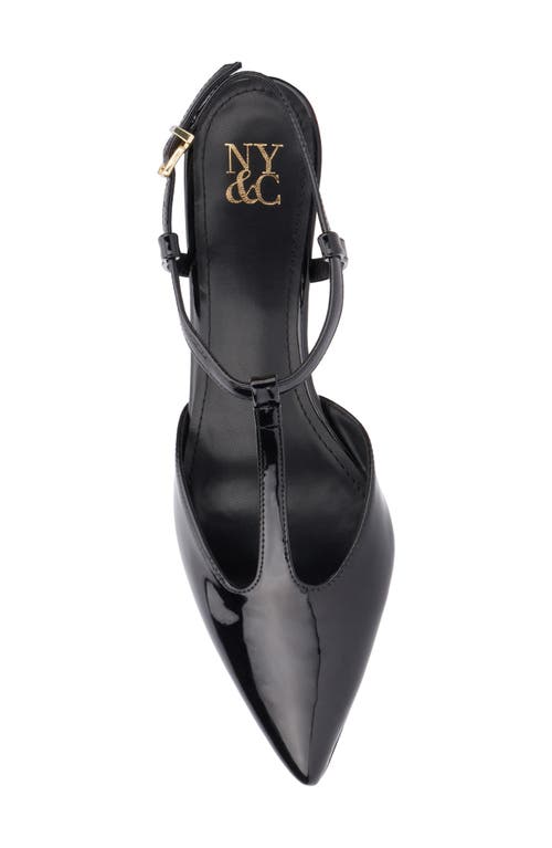 New York And Company Vina T-strap Pump In Black Patent