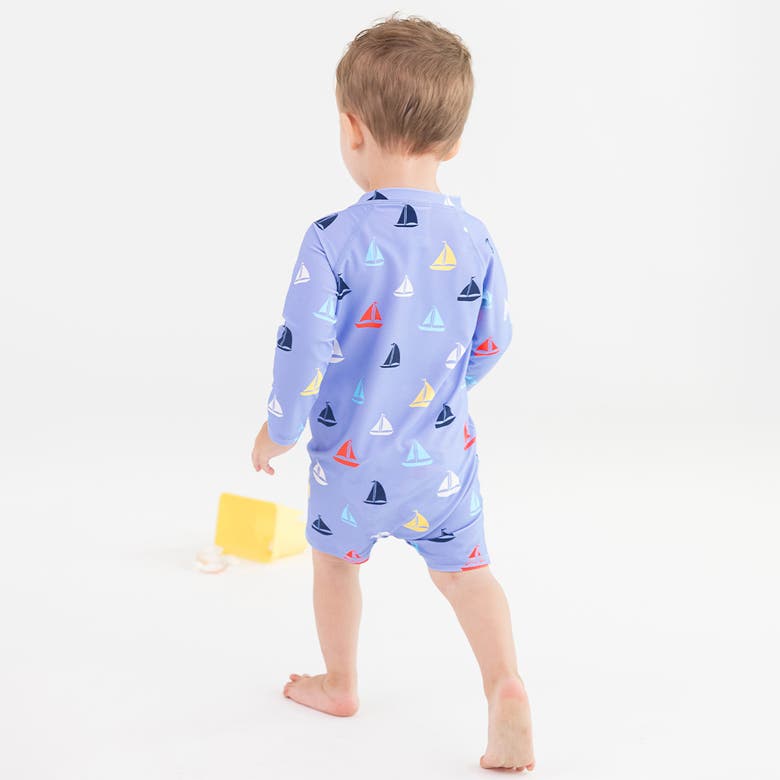 Ruggedbutts Boys Long Sleeve One Piece Rash Guard In Down By The Bay