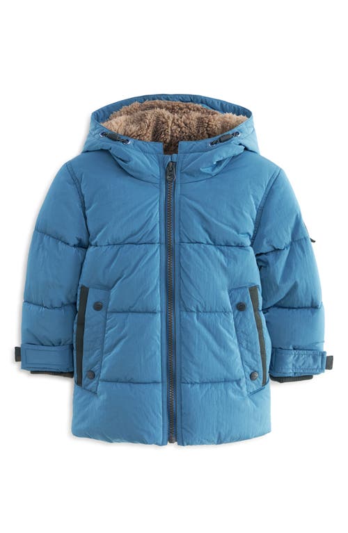 Next Kids' Quilted Hooded Puffer Jacket In Blue