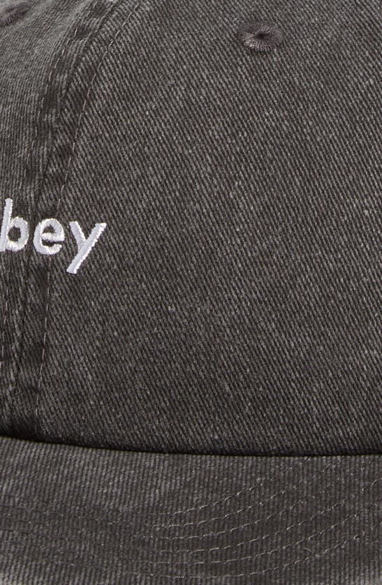 Shop Obey Logo Cotton Twill Baseball Cap In Pigment Black