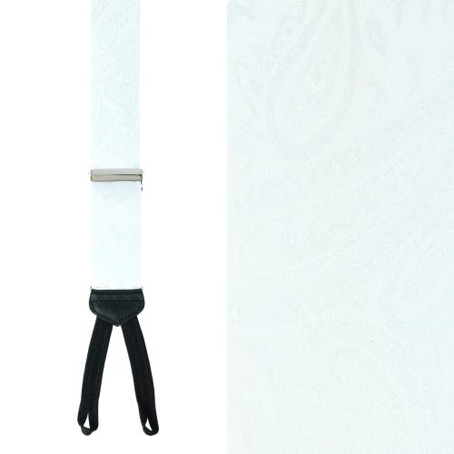 Shop Trafalgar Big & Tall Banbury Tone On Tone Paisley Silk Formal Suspenders In White