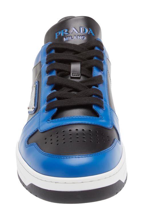 Shop Prada Downtown Logo Low Top Sneaker In Nero/cobalto