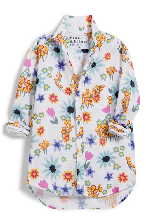 Frank & Eileen Eileen Relaxed Button-Up Shirt in Hot Pink Floral 