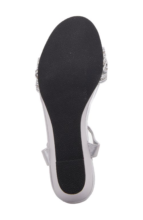 David Tate Indigo Wedge Sandal In Silver