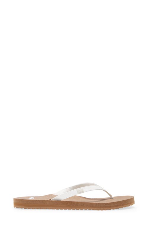 Shop Sanuk 'yoga Joy' Flip Flop In White/tan