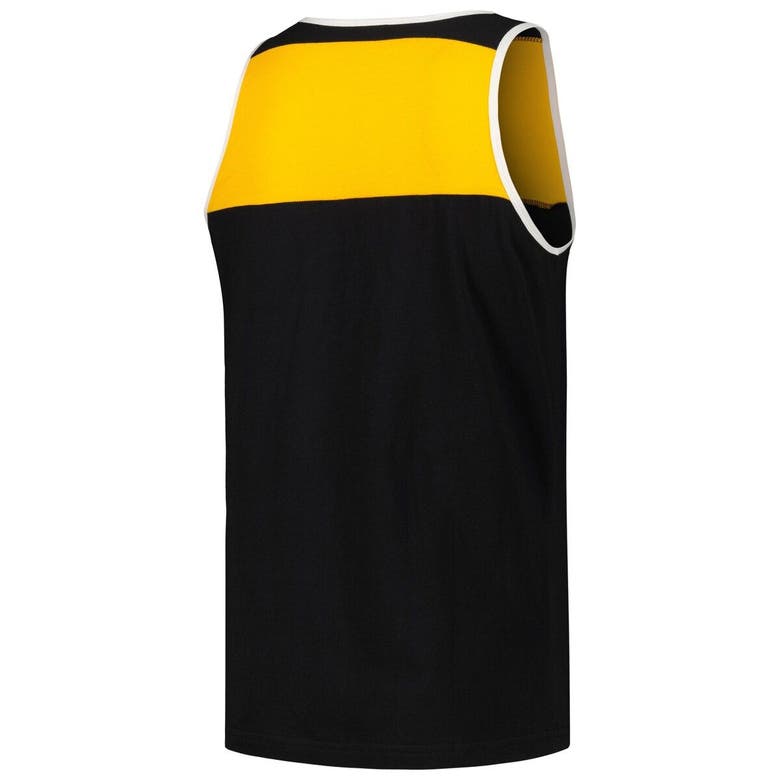 Men's Mitchell & Ness Black/Gold Pittsburgh Steelers Heritage Colorblock Tank Top Size: Small