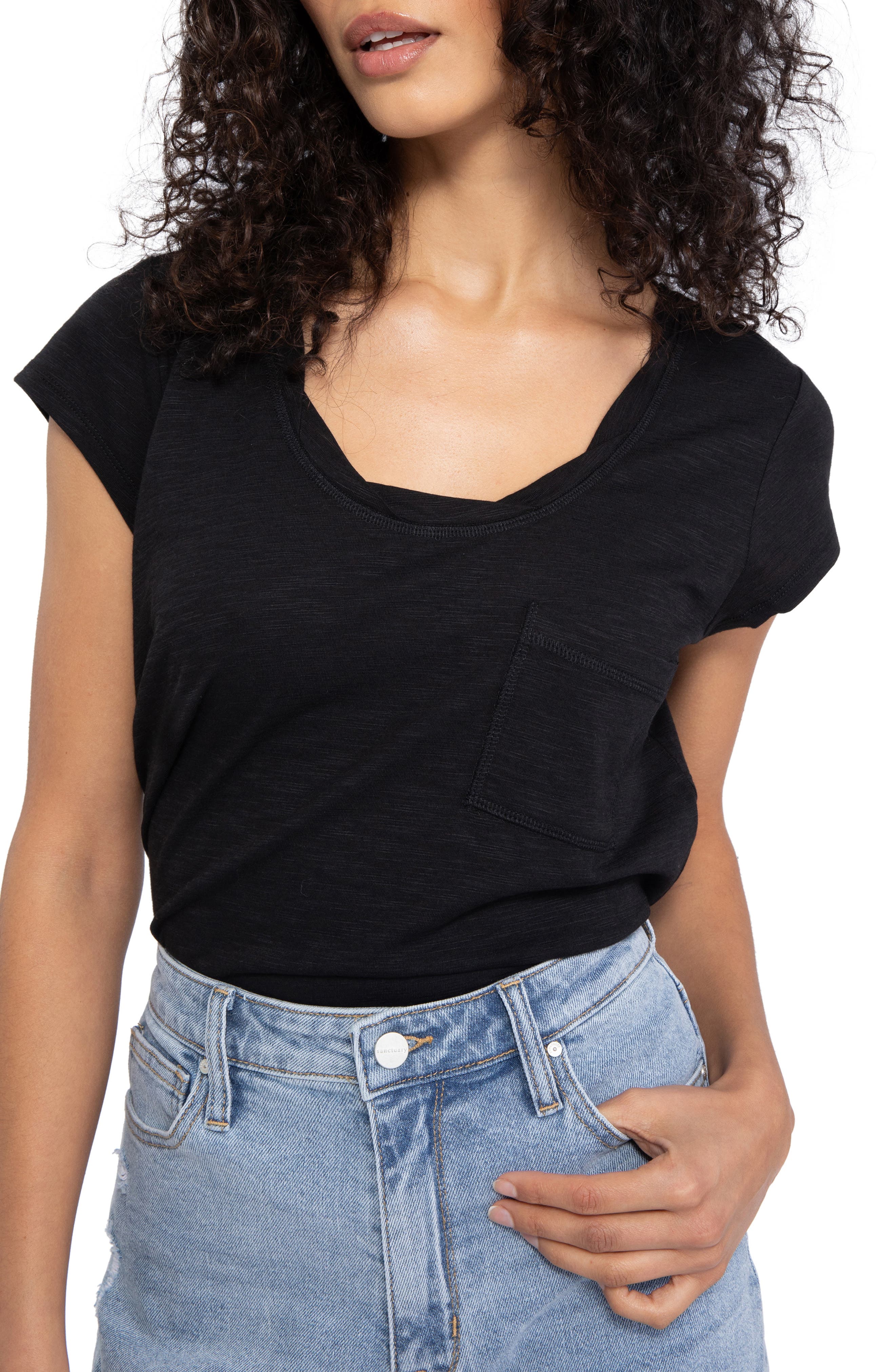 scoop neck tops womens