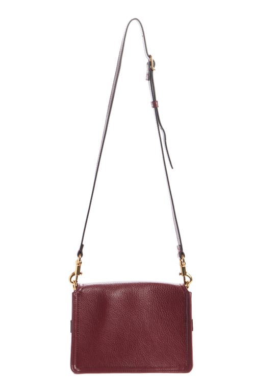 Shop Chloé Mini Cape Leather Crossbody Bag In Brunet Red 622