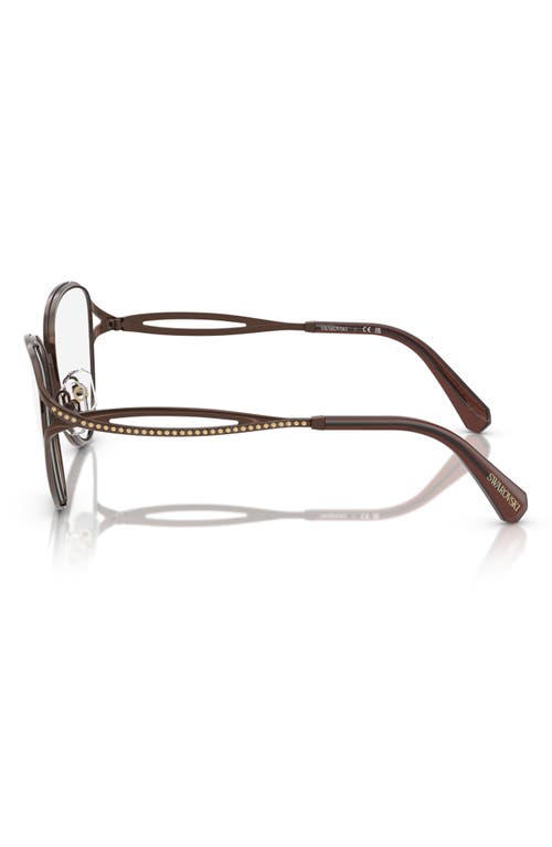 Swarovski 57mm Cat Eye Optical Glasses In Brown