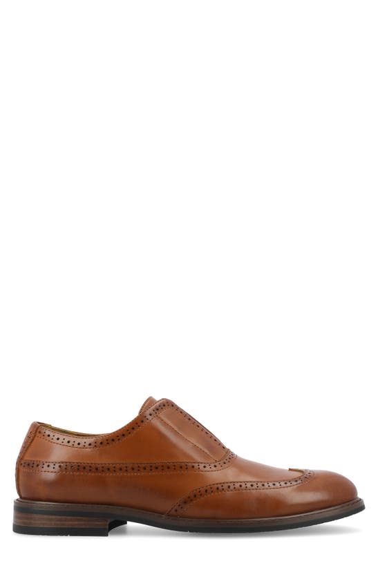 Vance Co. Nikola Tru Comfort Wingtip Slip-on Oxford In Cognac
