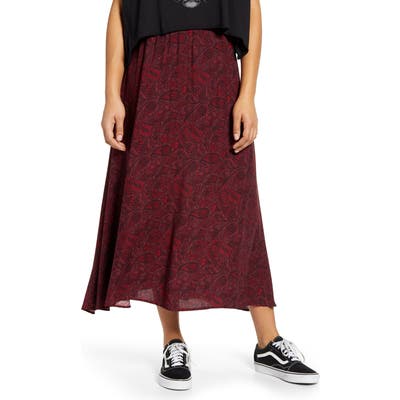 Lira Clothing Lourdes Midi Skirt, Burgundy