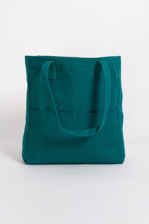 Shop Terra Thread Organic Cotton Canvas Work Tote Bag In Deep Sea Teal