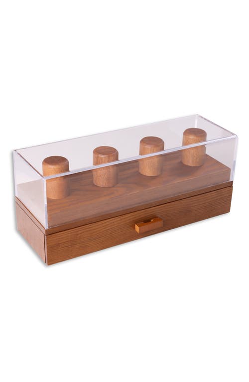 Bey-Berk Wood & Acrylic Watch Case in Brown