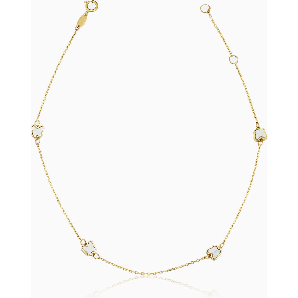 Oradina 14k Yellow Gold Flutter By Anklet In Yellow Gold