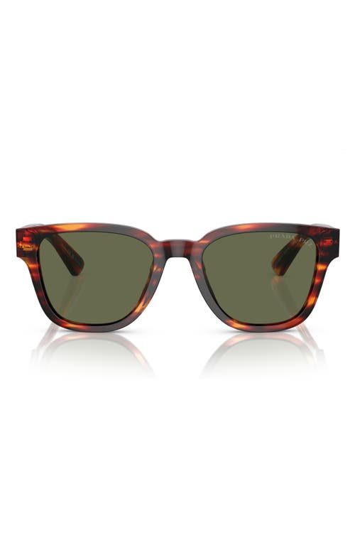 Prada 52mm Polarized Pillow Sunglasses In Havana Red