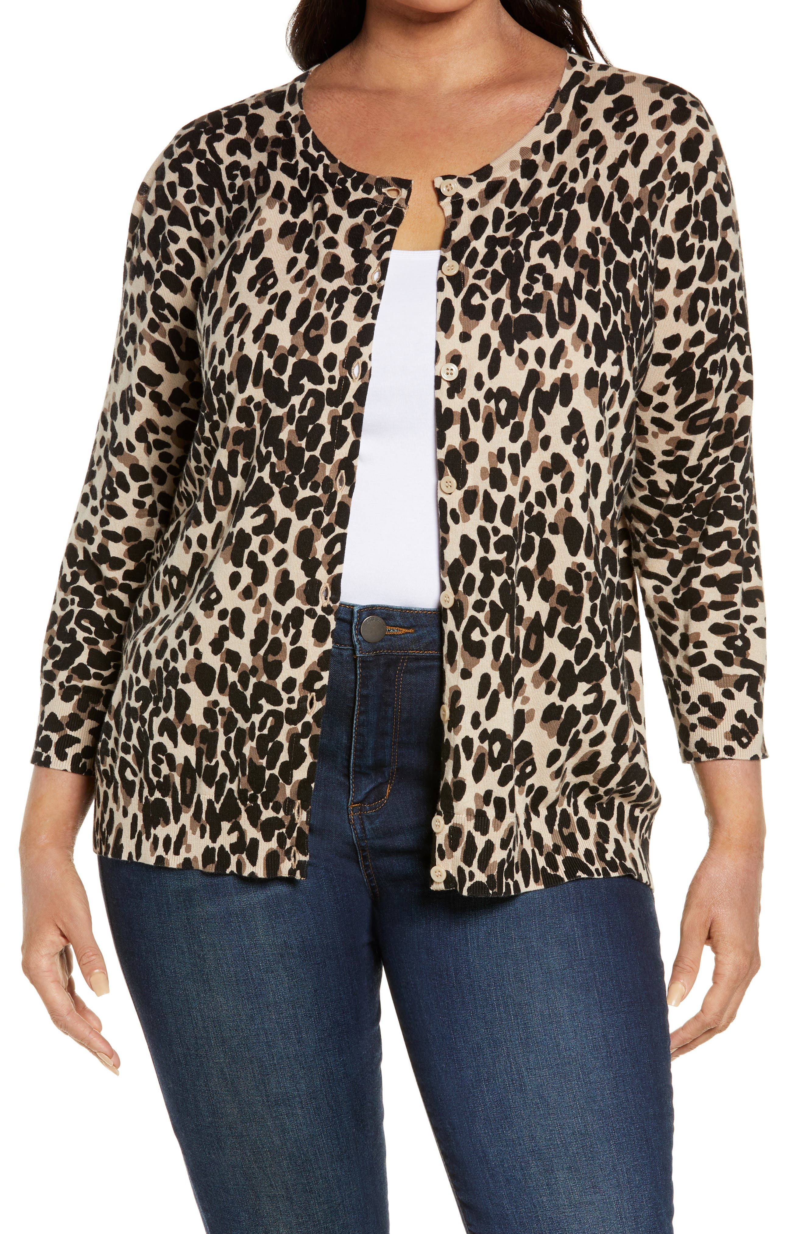 leopard print button up cardigan