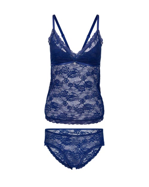 Adore Me Rosaline Cami & Hipster Panty Set In Dark Blue