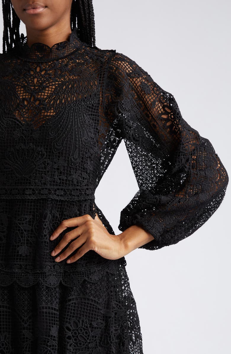 FARM Rio Long Sleeve Guipure Lace Maxi Dress Nordstrom