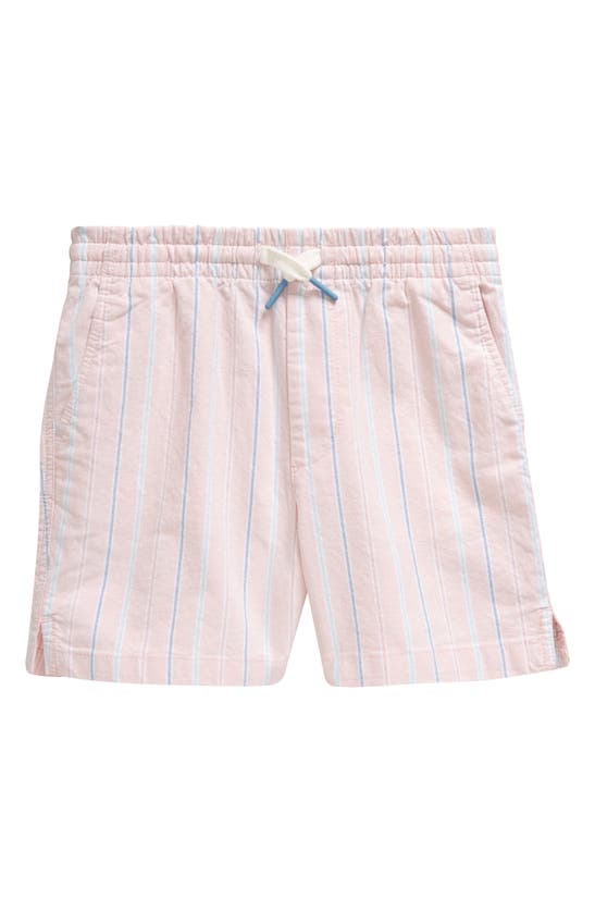 Vineyard Vines Kids' Stripe Drawstring Stretch Oxford Shorts In Pink Blossom Stripe