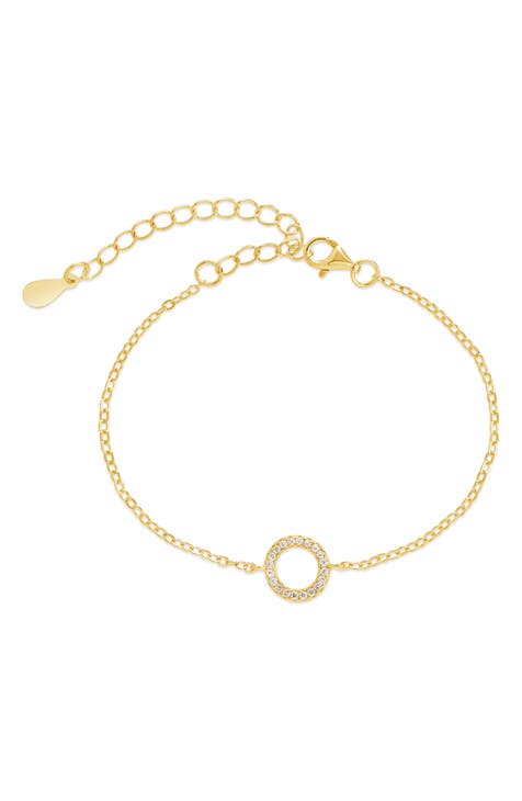 CZ Open Circle Chain Bracelet