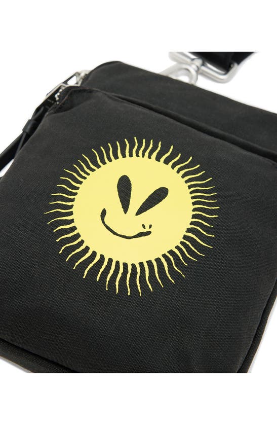 Shop Allsaints Falcon Sun Smirk Canvas Pouch Bag In Black