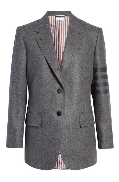 Thom Browne 4-Bar Wool & Cashmere Flannel Blazer in Med Grey