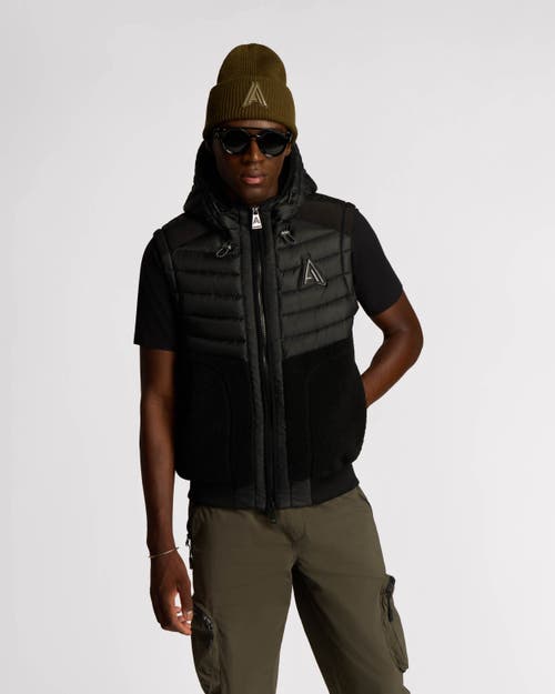 Alpenhaus Kirkjufell 2-in-1 Lightweight Mixed Media Puffer With Removable Sleeves In Moss