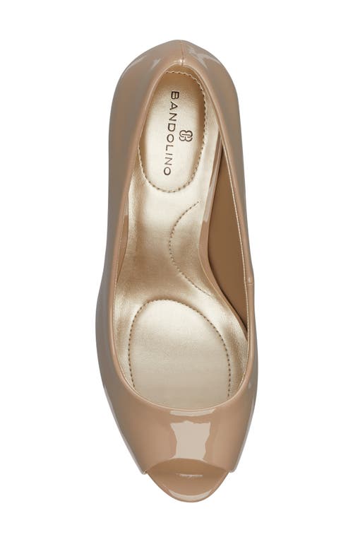 Shop Bandolino Rainaa Peep Toe Pump In Cafe Latte Patent