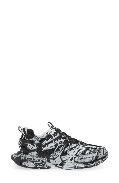 Shop Balenciaga Track Graffiti Sneaker In Black/white