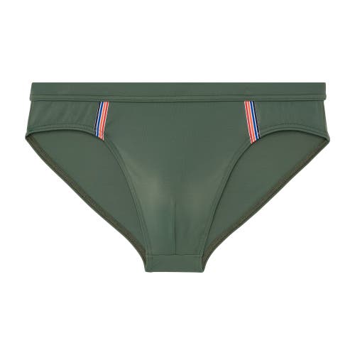 Hom Nautical Cup Micro Brief In Khaki Green