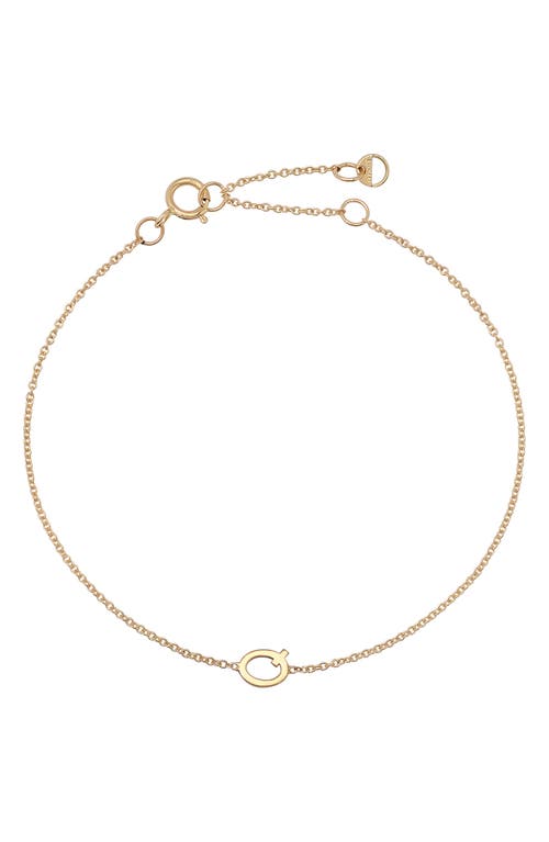 Initial Pendant Bracelet in 14K Yellow Gold-Q