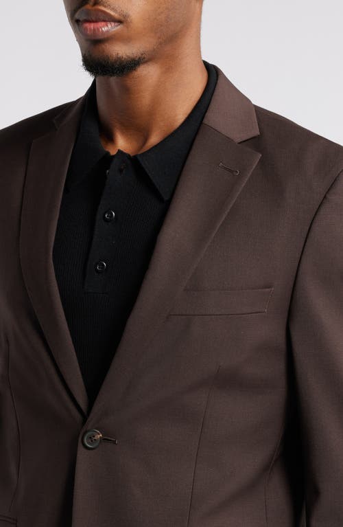 Shop Open Edit Solid Slim Fit Wool Blend Sport Coat In Brown Bean