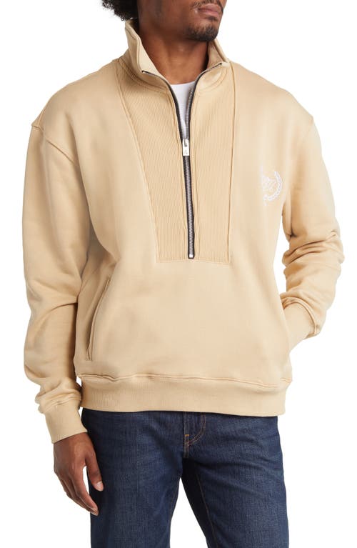 DIET STARTS MONDAY Country Club Half Zip Pullover in Tan