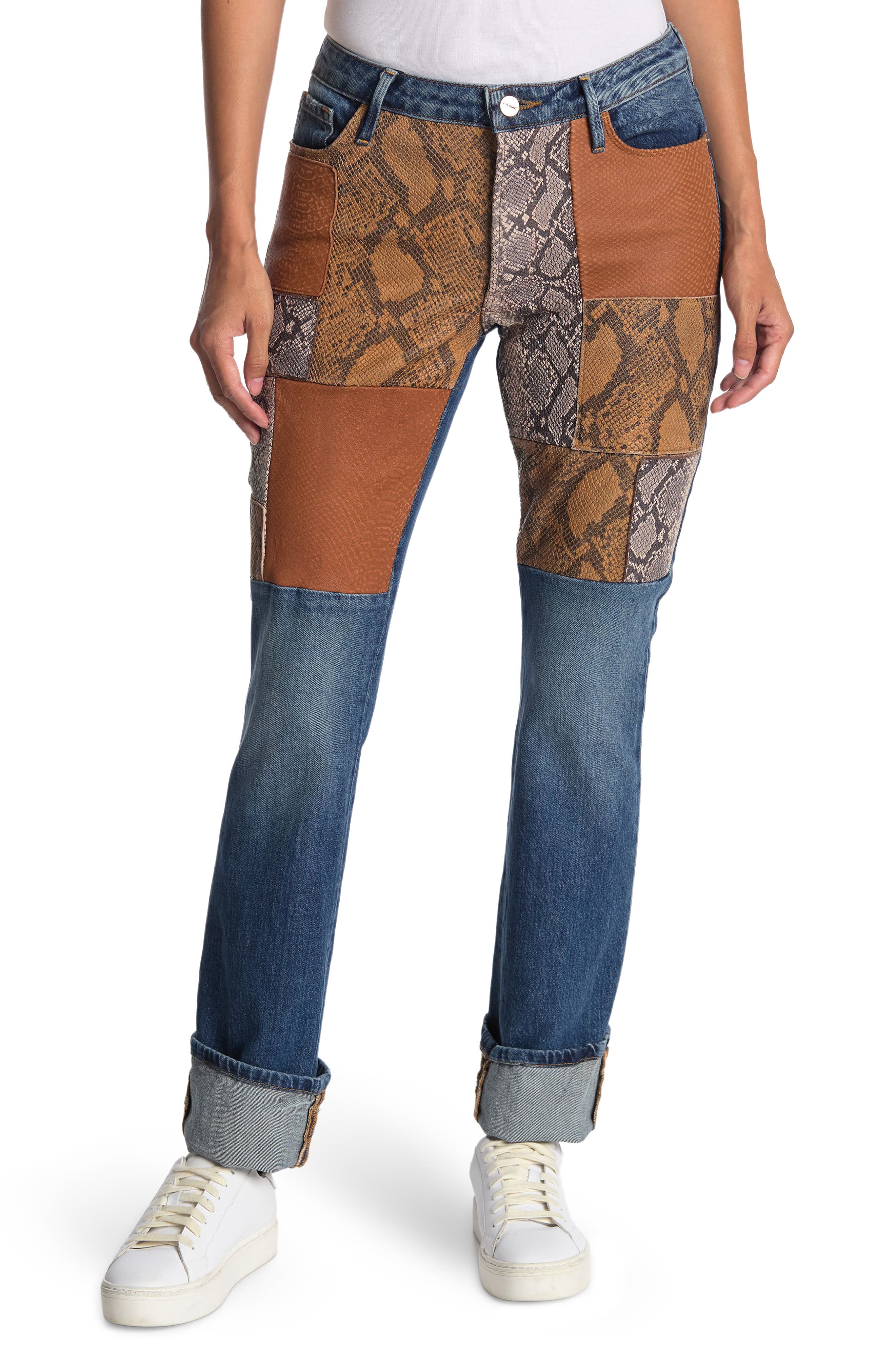 frame patchwork jeans