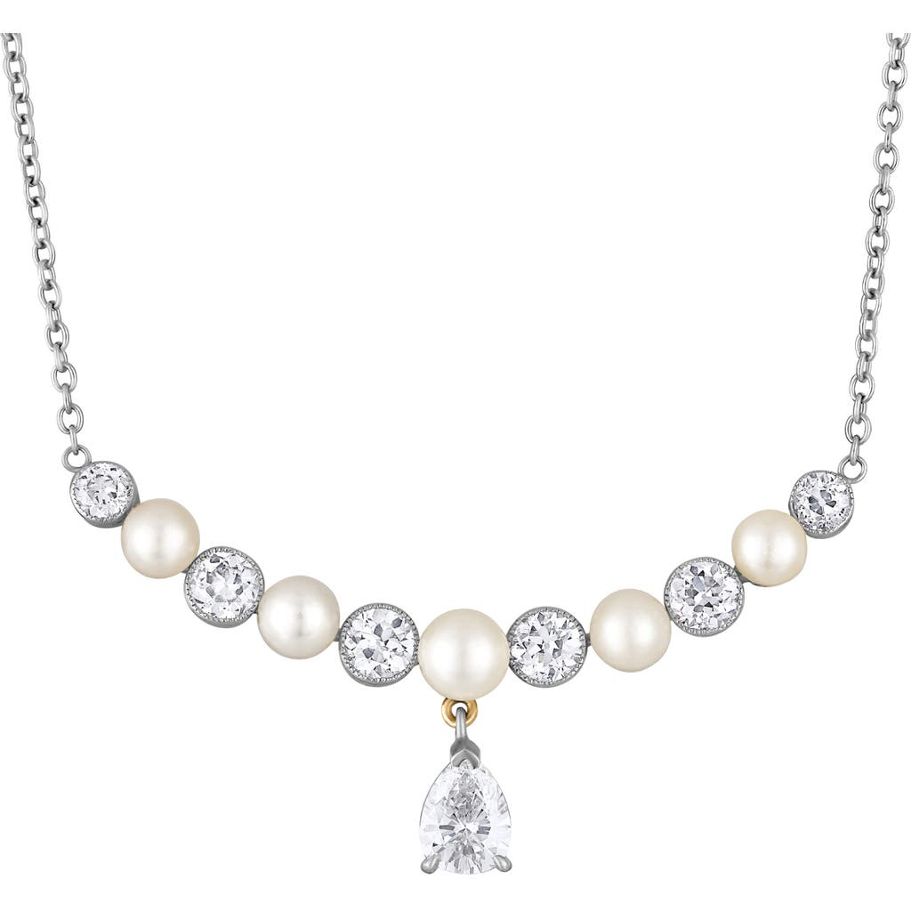 Mindi Mond Reconceived Victorian Diamond & Pearl Necklace In Gold