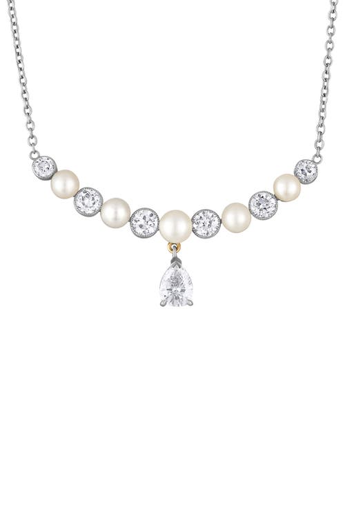 Mindi Mond Reconceived Victorian Diamond & Pearl Necklace In Gold/platinum/diamond