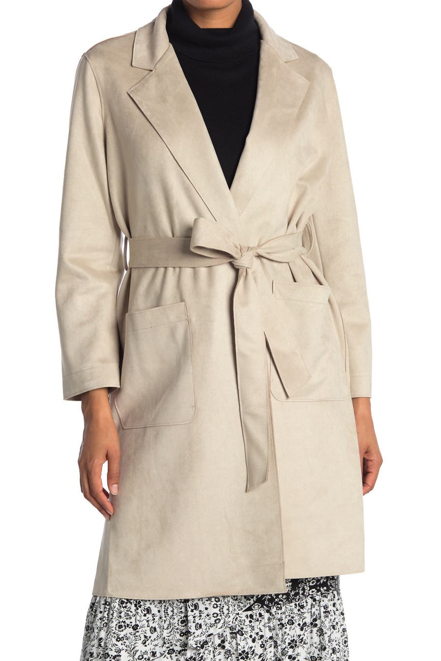 T Tahari Faux Suede Trench Coat Nordstrom Rack