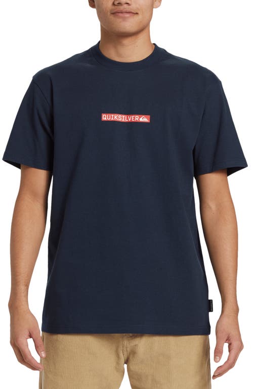 Shop Quiksilver Clicker Logo Organic Cotton Graphic T-shirt In Navy