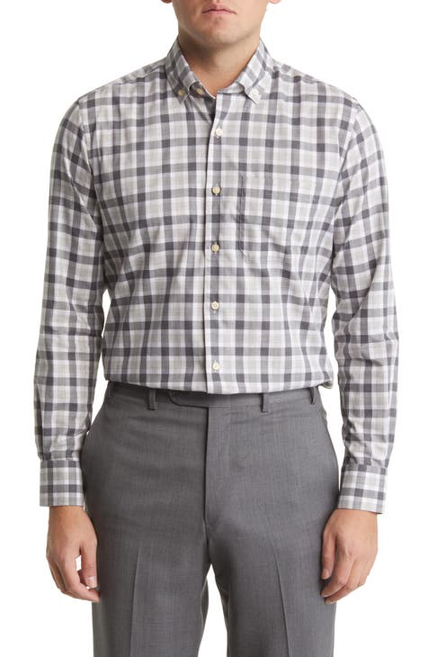 Gingham Lightweight Flannel Button-Down Shirt